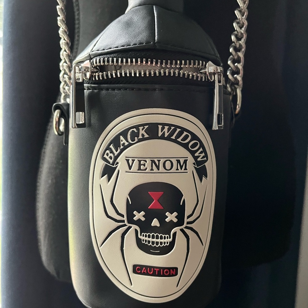 Fine by me, Halloween handbag, black widow venom bag   just perfect for Hallowee